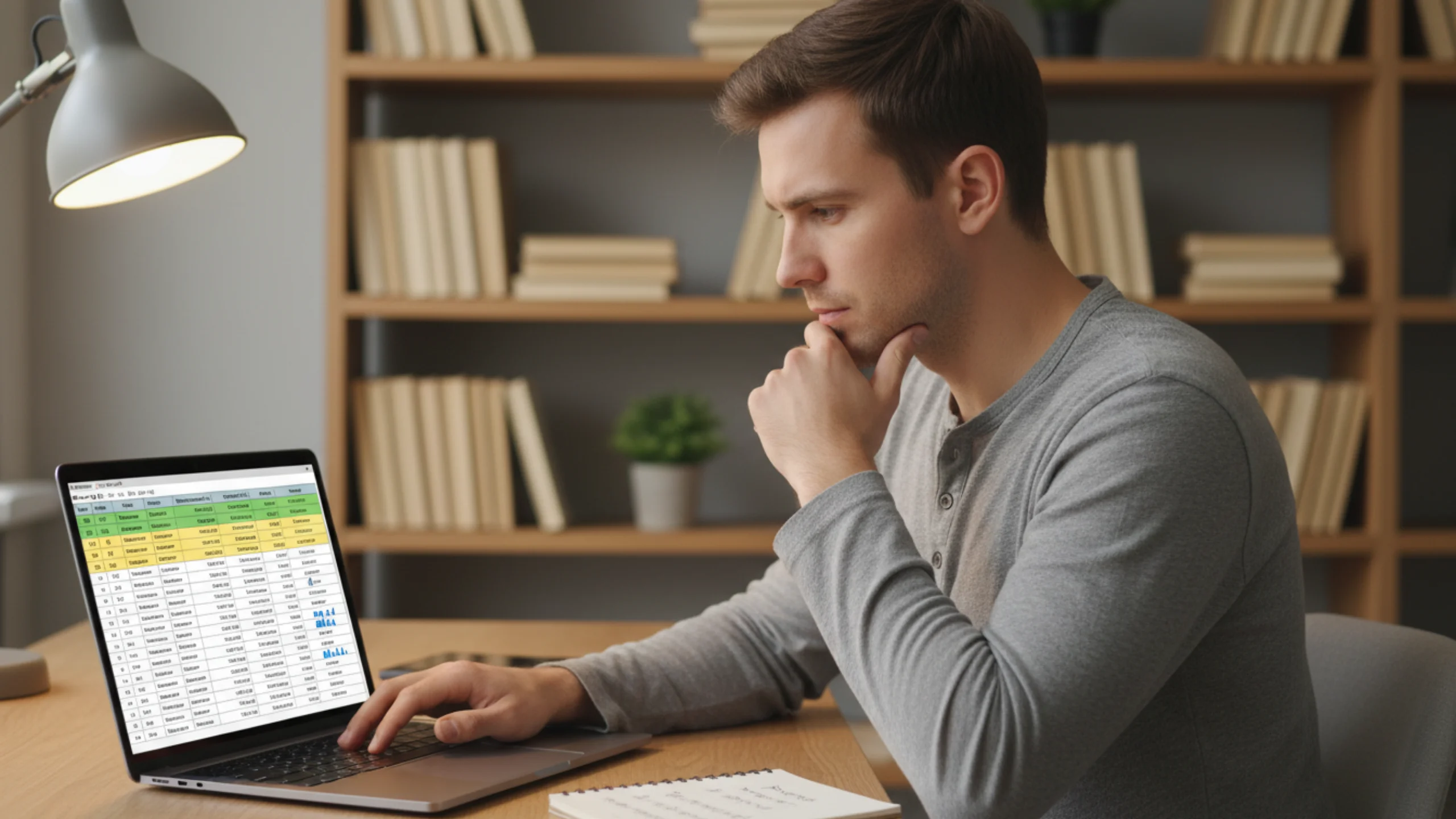 Person working on laptop with organised spreadsheet for tracking betting results